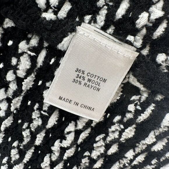 St John Nordstrom Cardigan Sweater Black Open Front Size P US 2 Wool Blend Knit - Picture 8 of 8